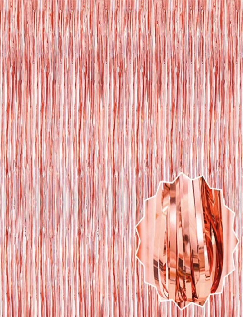 Nessiworld Rose Gold Püsküllü Kapı Perdesi - Parti, Bekarlığa Veda, Doğum Günü 1x2 m