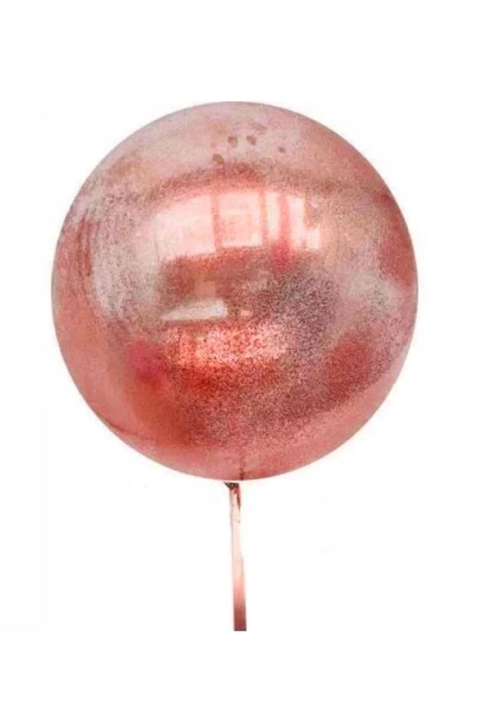 Nessiworld  Rose Gold Renk Simli Yuvarlak Şeffaf Balon 24 İnç