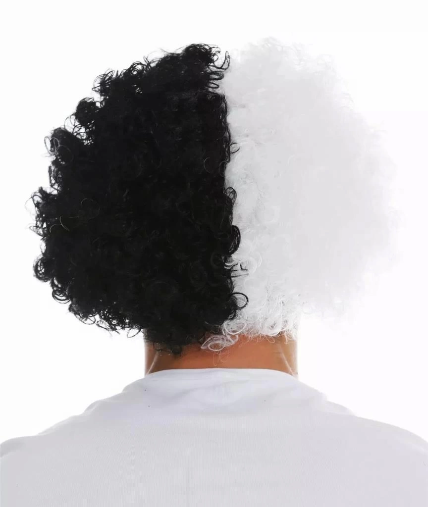 Nessiworld Siyah Beyaz Kıvırcık Afro Bonus Peruk Taraftar Bonus Saç