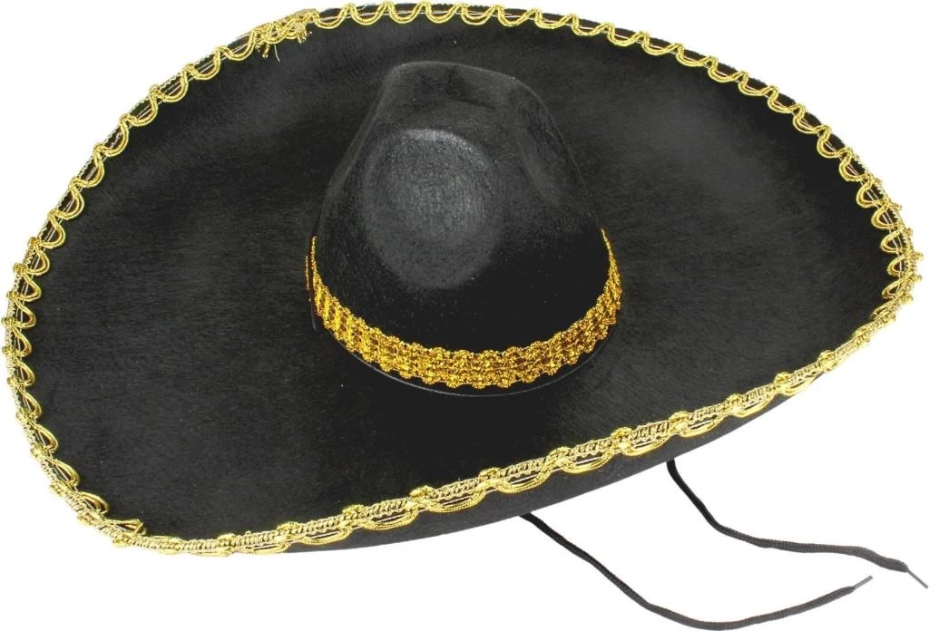 Nessiworld Sombrero Meksika Şapkası Mariachi Altın Şeritli Yetişkin Boy
