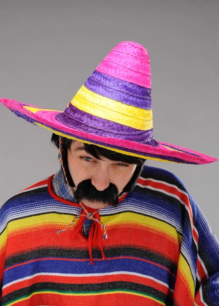 Nessiworld Sombrero Meksika Şapkası Renkli Örme Hasır Yetişkin Boy