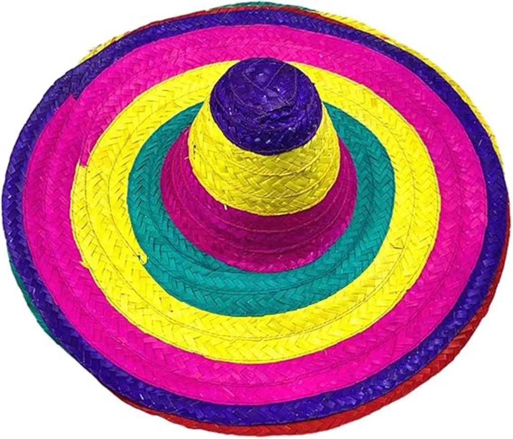 Nessiworld Sombrero Meksika Şapkası Renkli Örme Hasır Yetişkin Boy