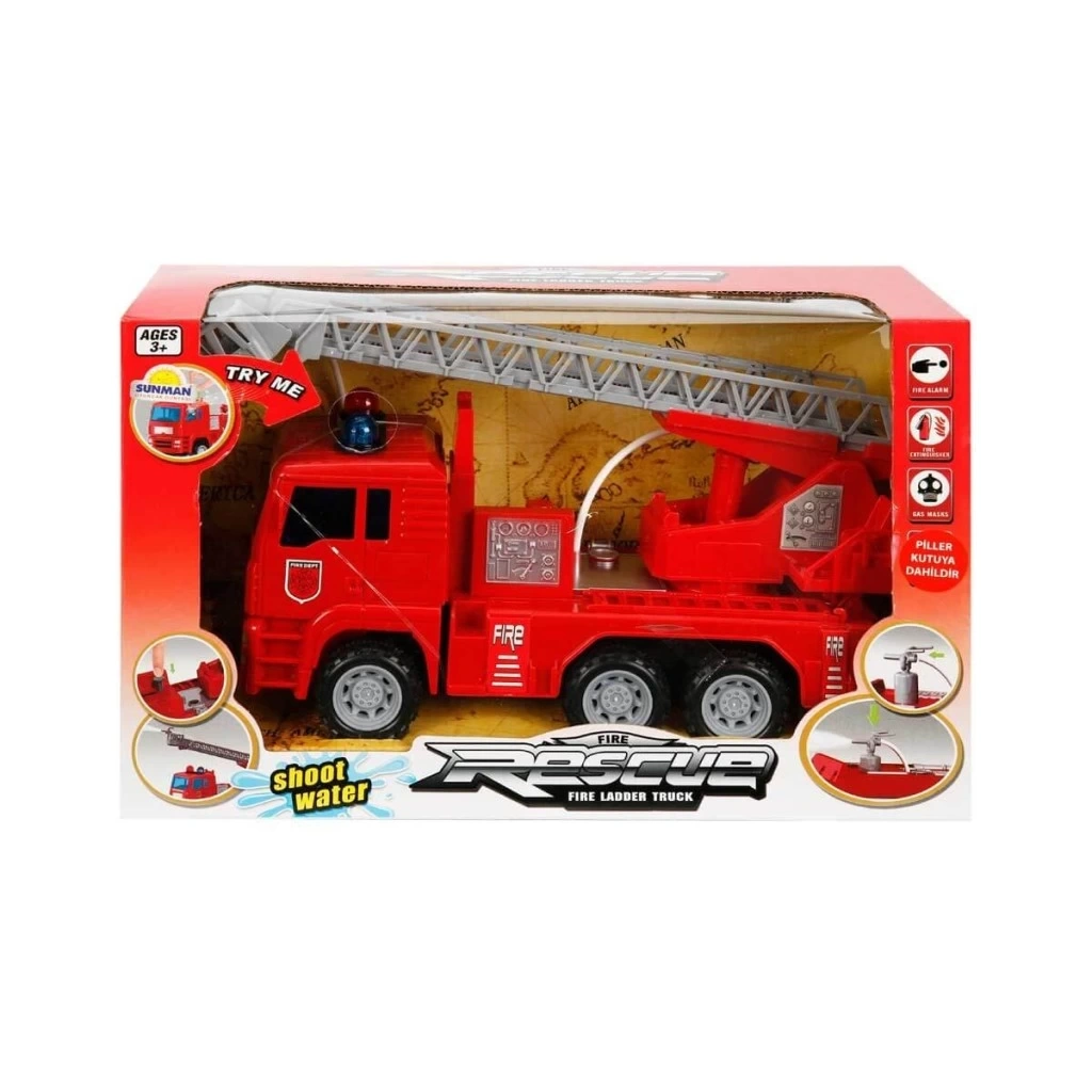 NessiWorldman Sesli ve Işıklı Su Fışkırtan İtfaiye Aracı 24 cm