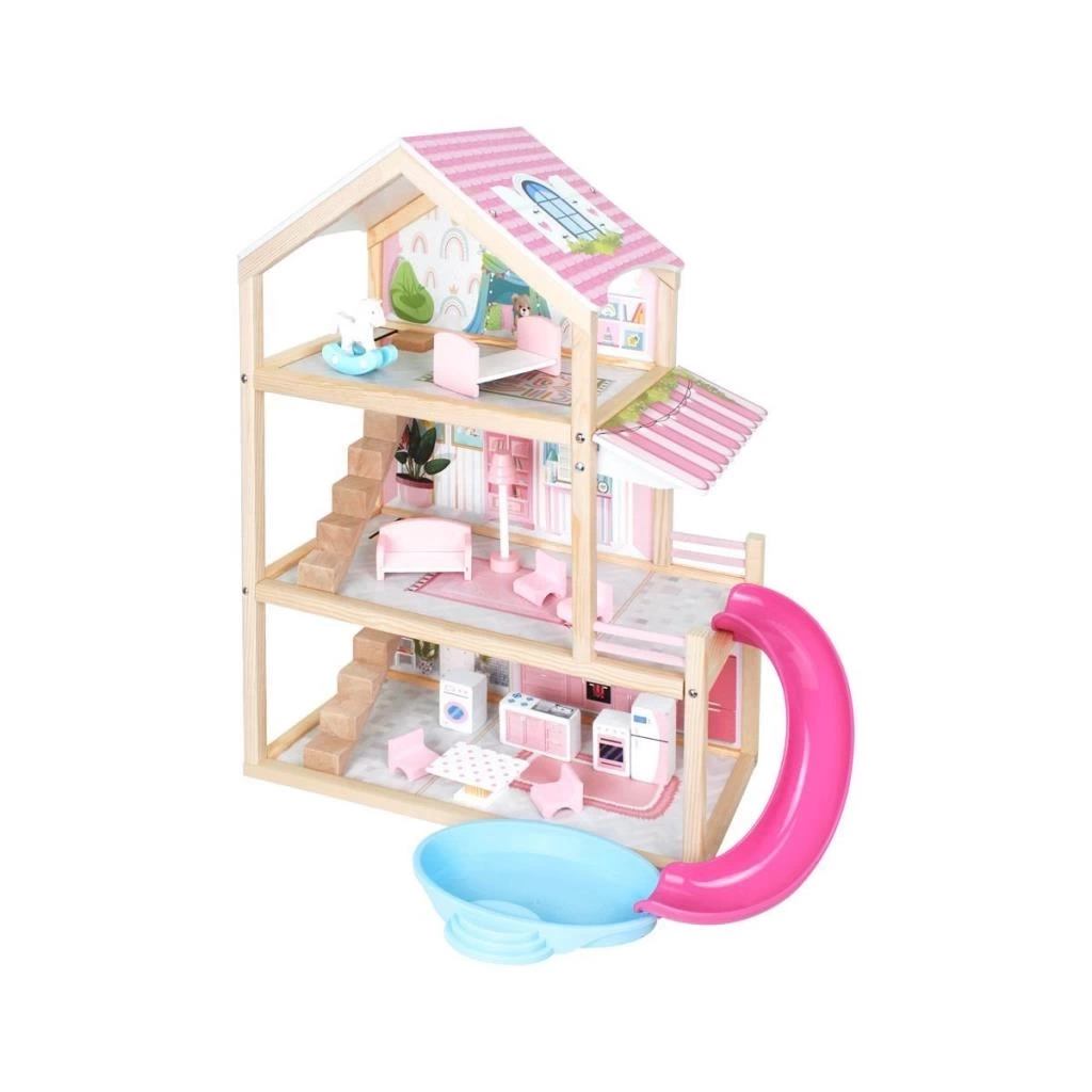 NessiWorld T2010AhşapKaydıraklıEv3Katlı-OkutanHobi