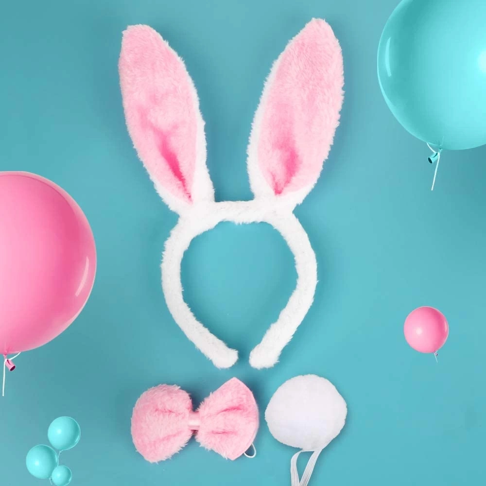 Nessiworld Tavşan Kostüm Seti Taç Papyon Kuyruk Pembe Renk