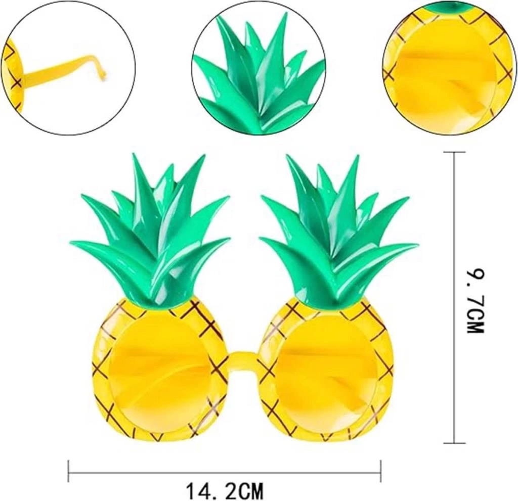 Nessiworld Tropikal Hawaii Ananas Şekilli Parti Gözlüğü 9.5 x 14 cm