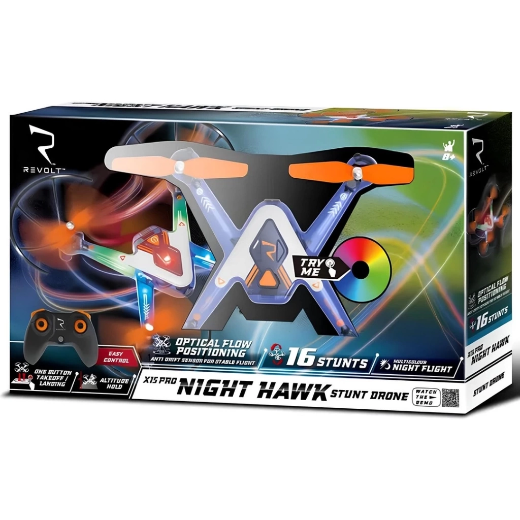 Nessiworld Uzaktan Kumandalı Night Hawk Stunt Işıklı Drone