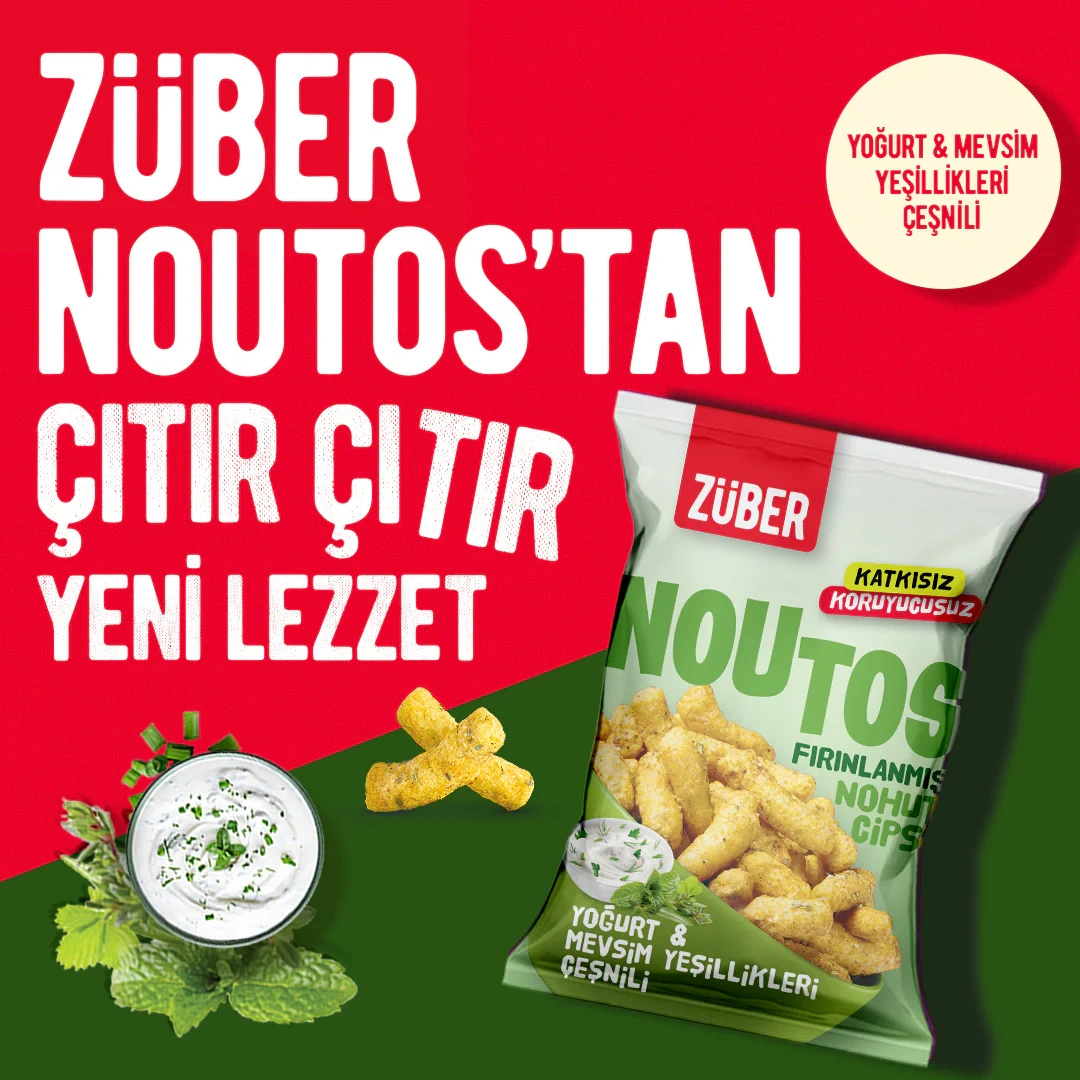 Nessiworld Züber Noutos Fırın Nohut Cipsi 55 Gr Yoğurt ve Mevsim Yeşillikleri