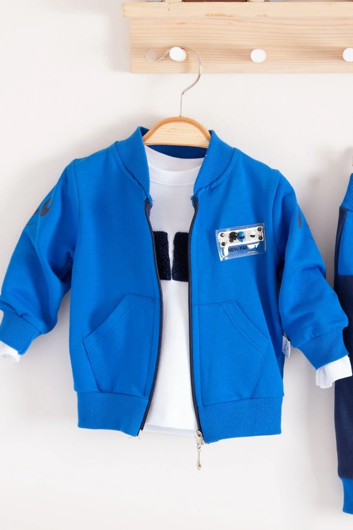 New Fashıon Hırkalı 3lü % 100 Pamuk Erkek Bebek Takımı