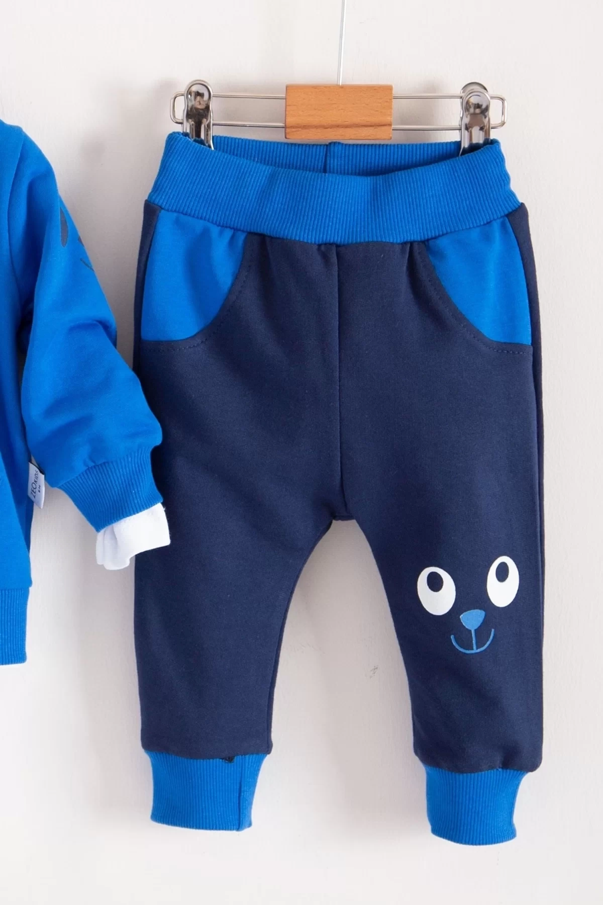New Fashıon Hırkalı 3lü % 100 Pamuk Erkek Bebek Takımı