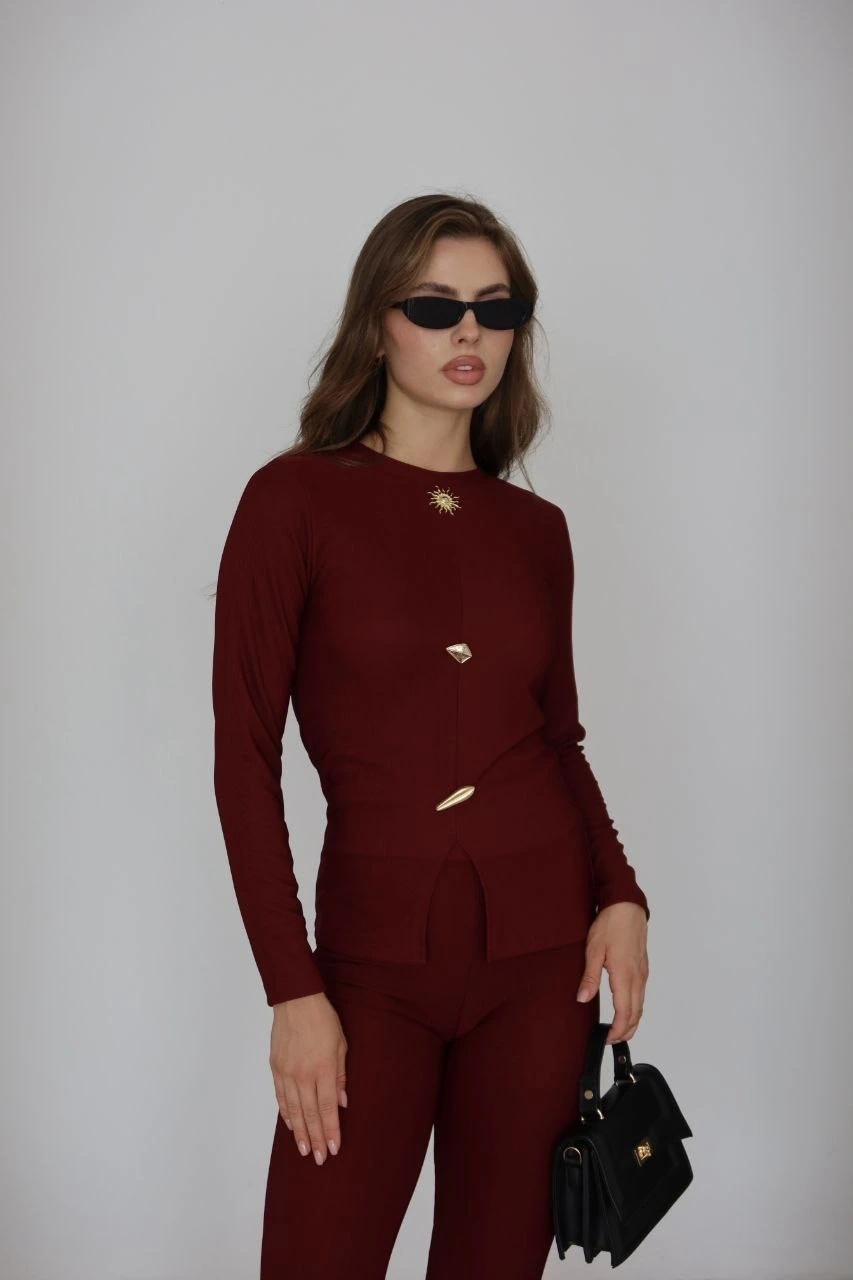 Ottoman alt üst takım bordo pt510442