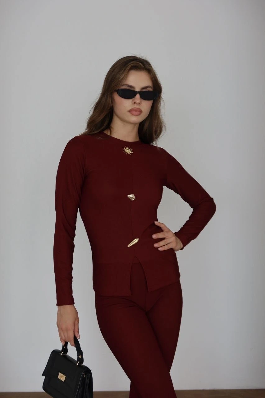 Ottoman alt üst takım bordo pt510442