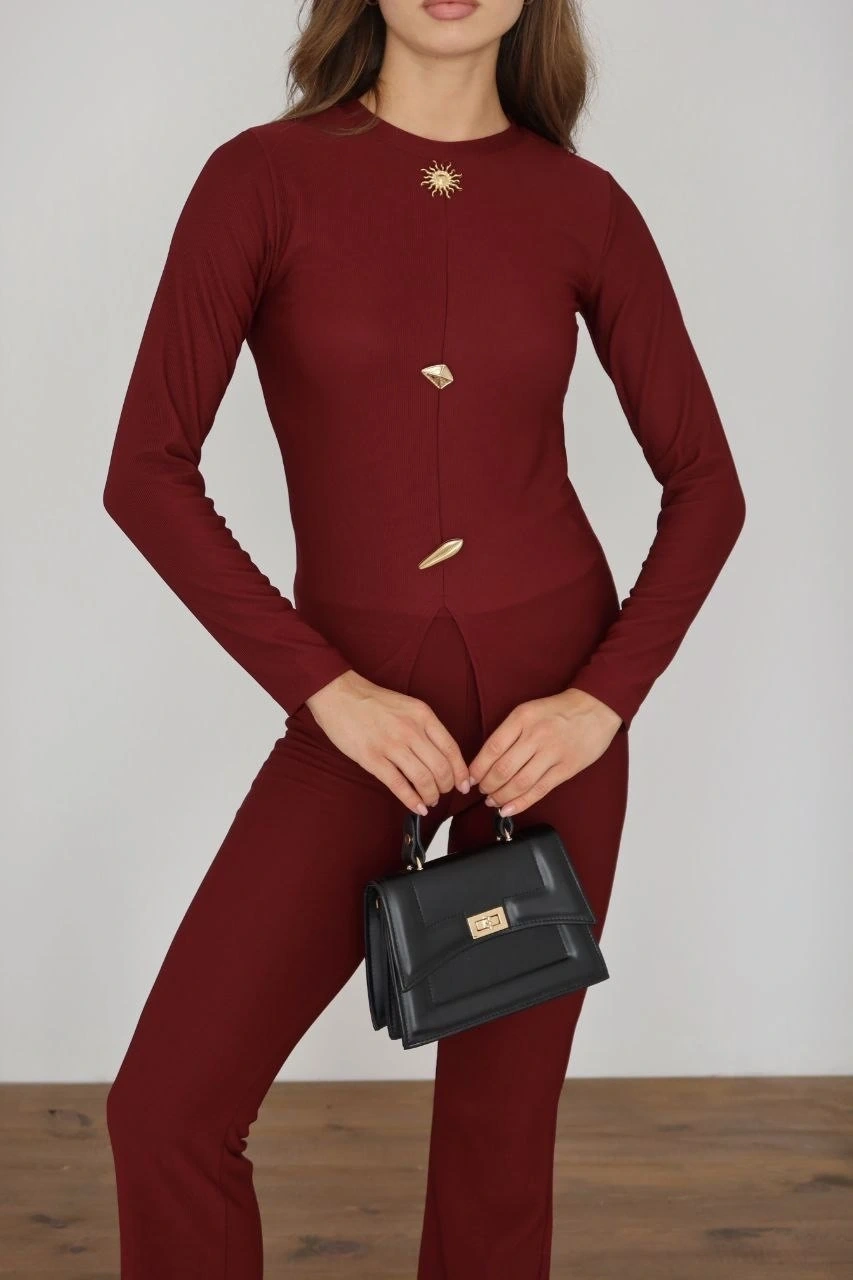 Ottoman alt üst takım bordo pt510442