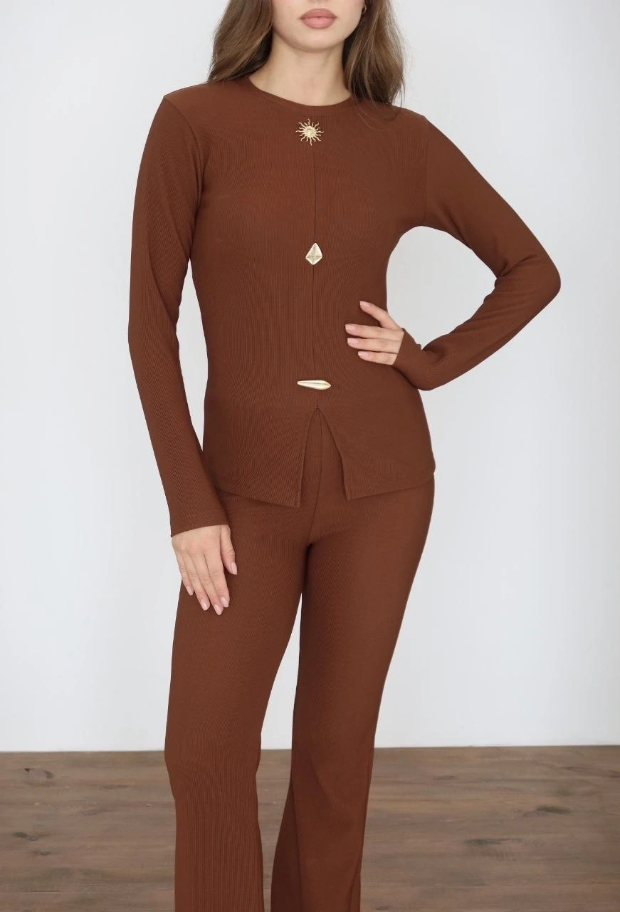 Ottoman alt üst takım kahve pt510442