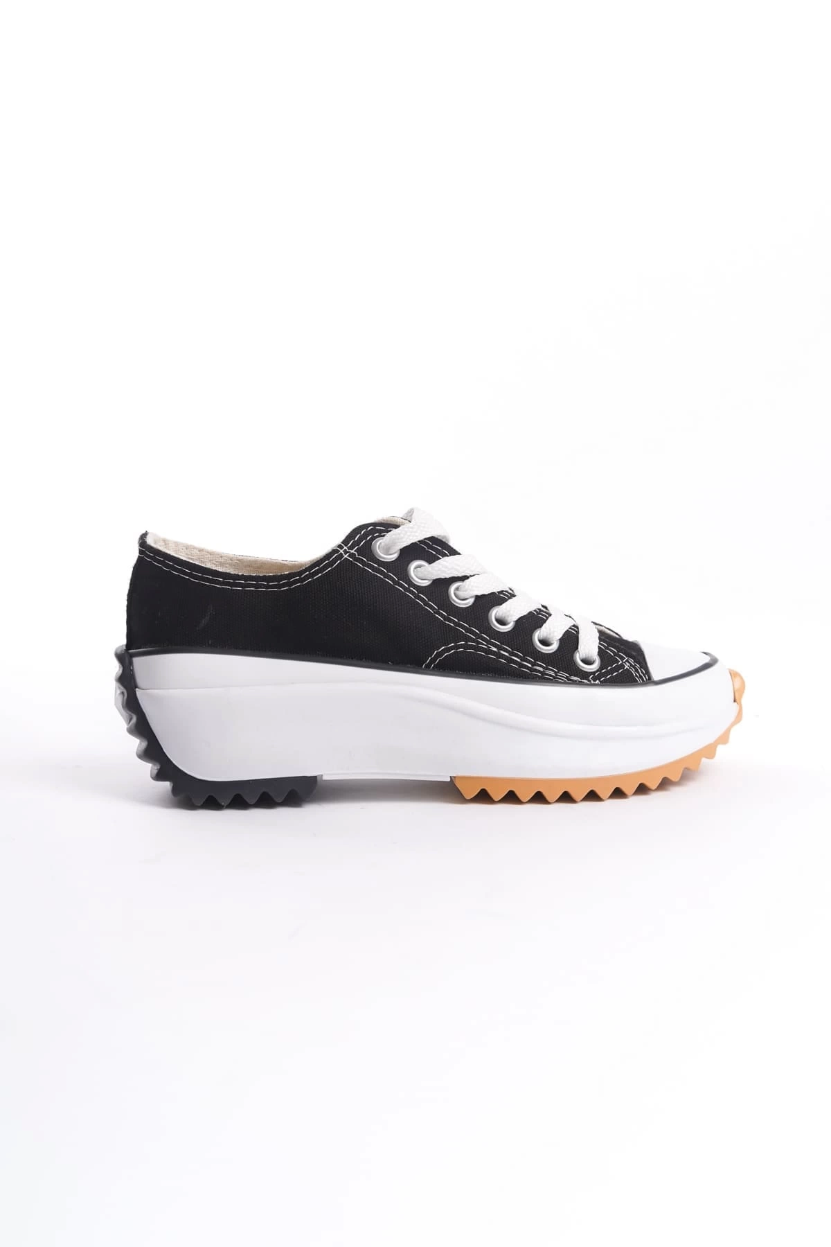 PARIS Bağcıklı Ortopedik Taban Kadın Sneaker Spor Ayakkabı  BT - Siyah