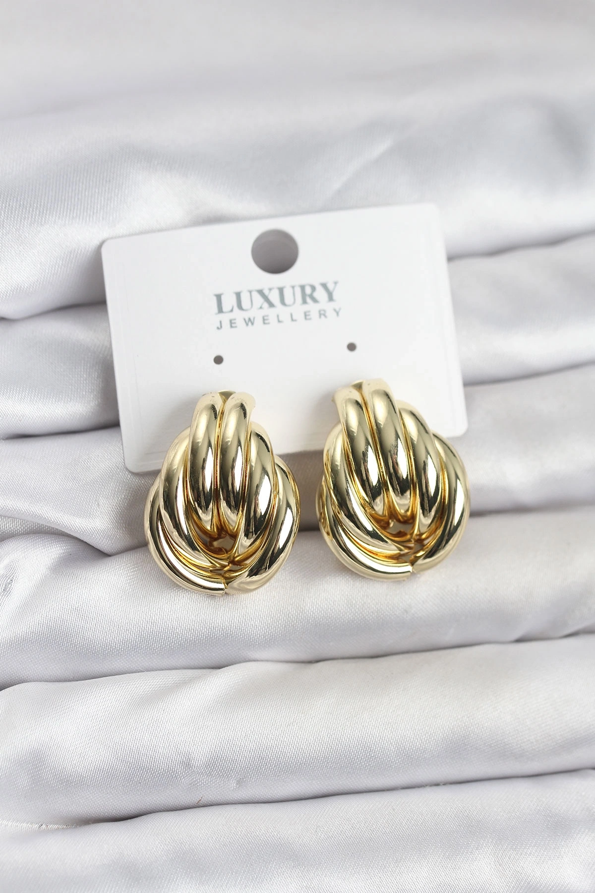 Pirinç Gold Renk Vintage Kadın Küpe