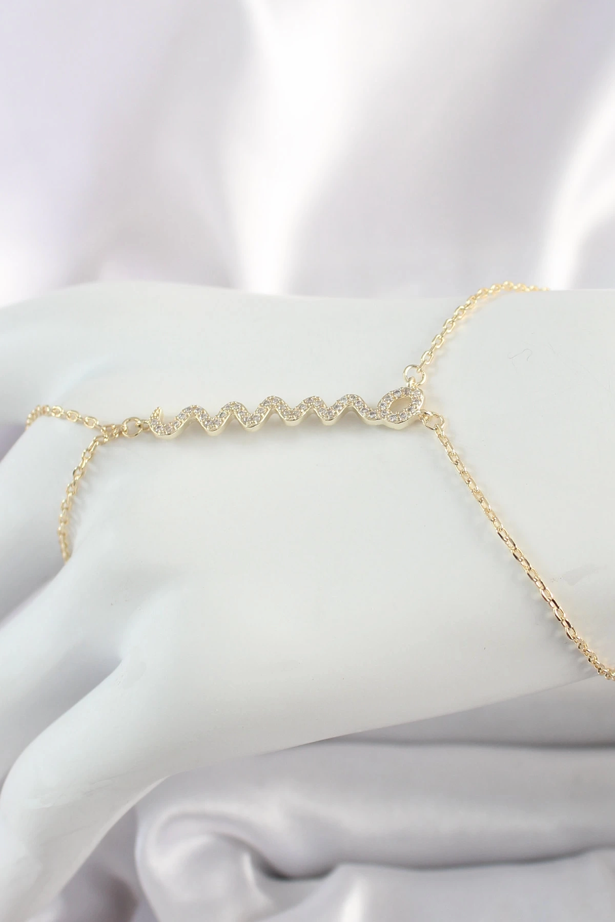 Pirinç Gold Renk Zirkon Taşlı Yılan Model Kadın Şahmeran
