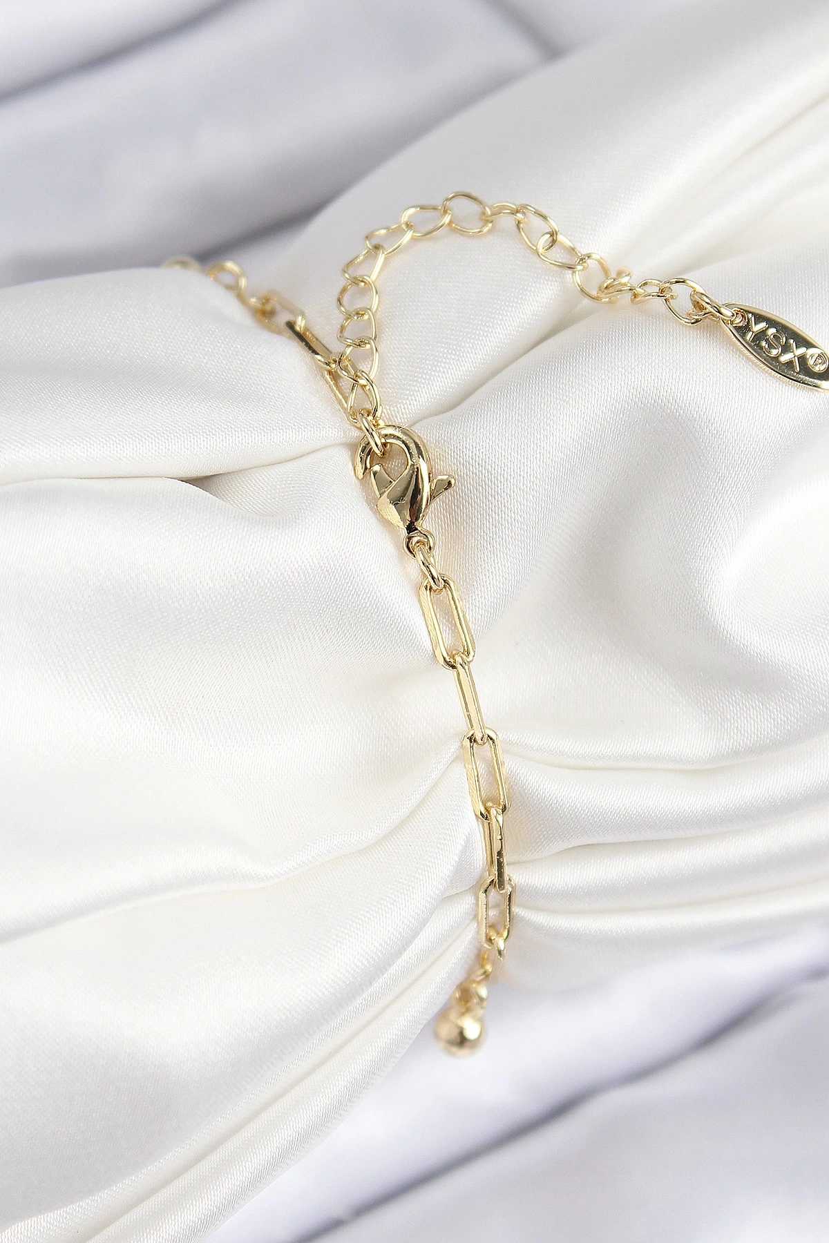 Pirinç Zirkon Taşlı Nazar Boncuğu Model Gold Renk Kadın Bileklik