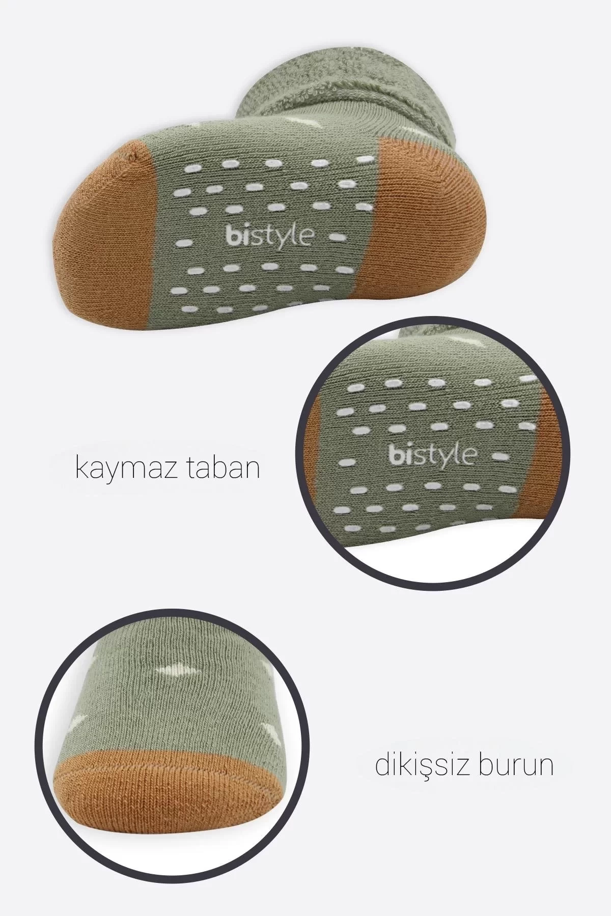 Puanlı Kaymaz Havlu Soket Çorap 2li  Nil