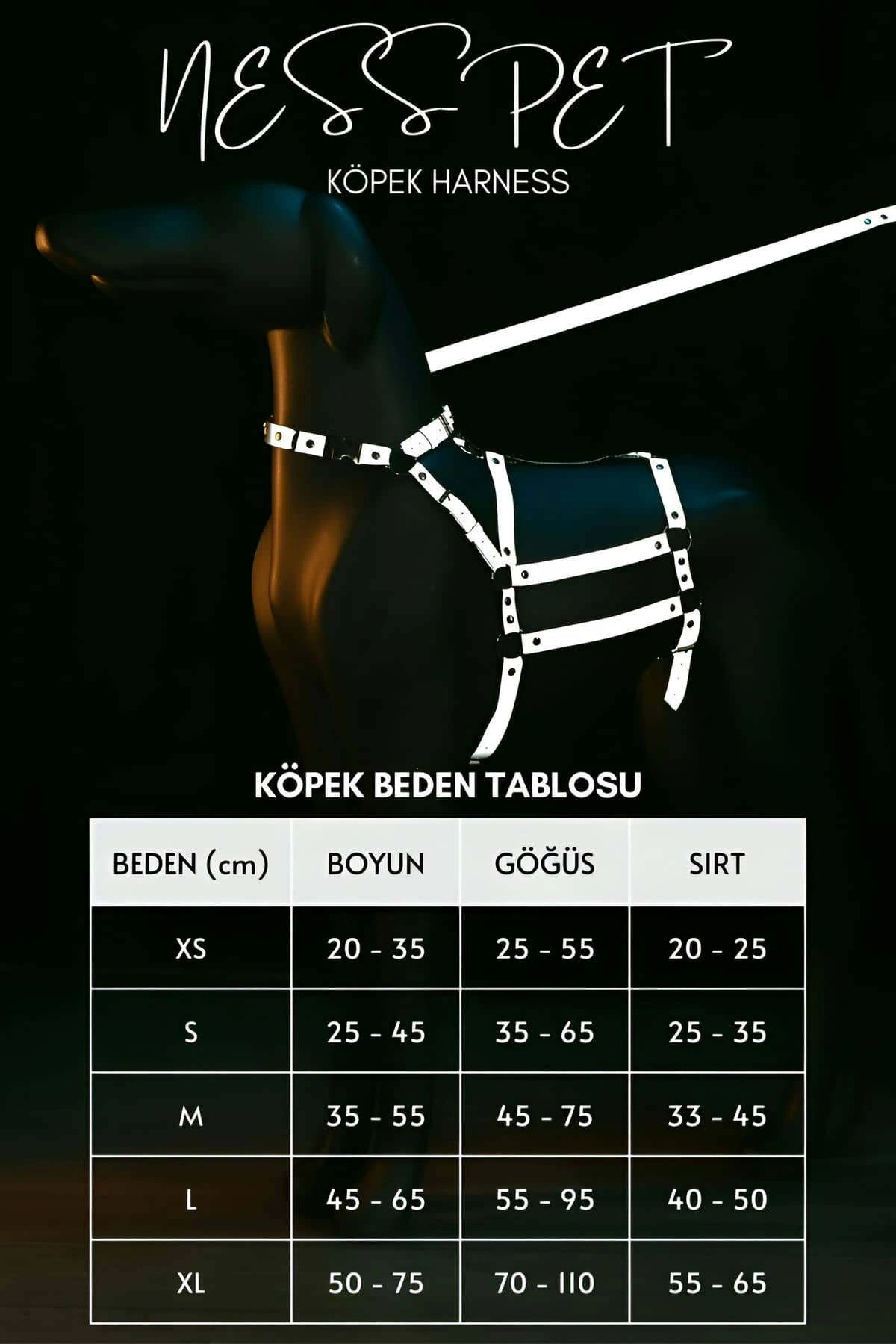 Reflektörlü - Ayarlanabilir Köpek Harness - Köpek Gezdirme Aparatı - Npd007