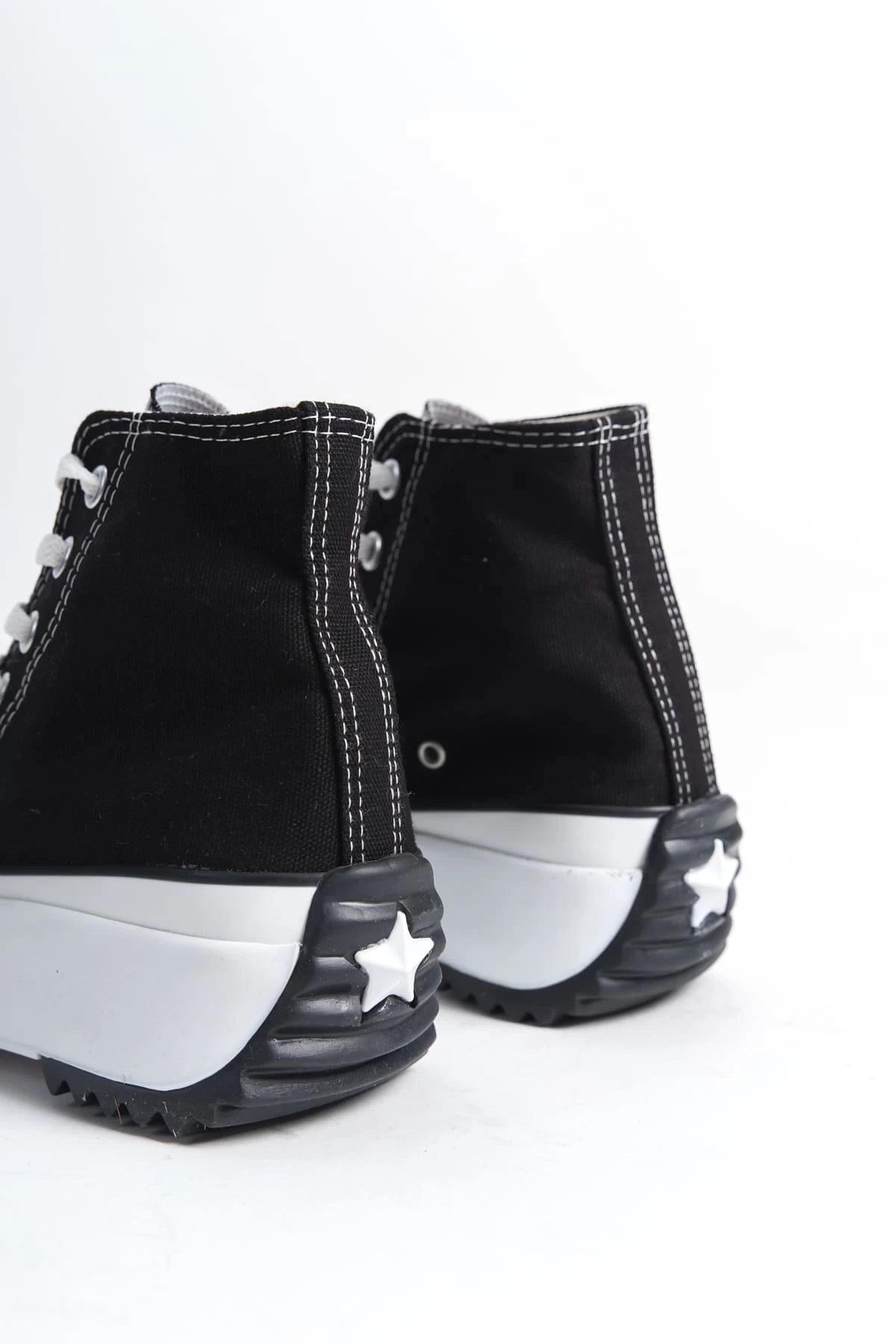 ROMA Bağcıklı Ortopedik Taban Kadın Sneaker Spor Ayakkabı  BT - Siyah
