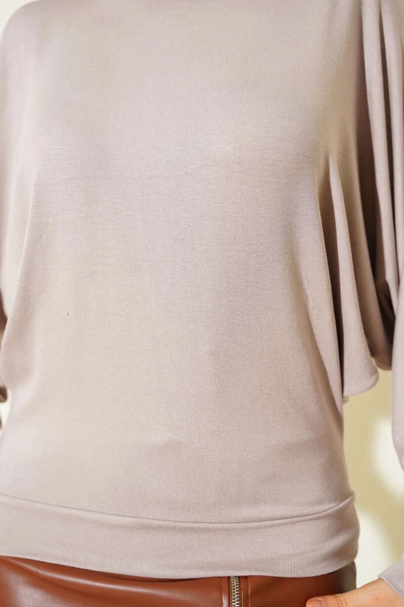 sa Kol Salaş Bluz Vizon T4273