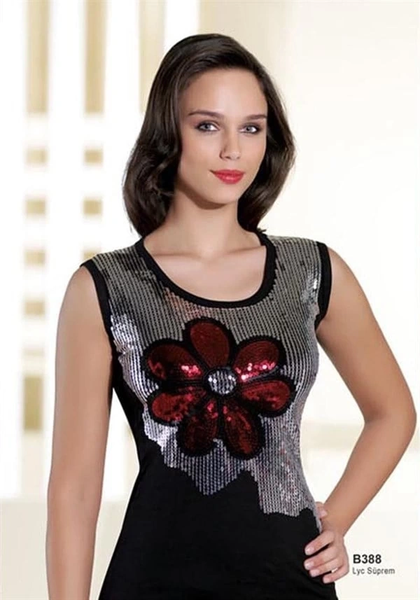 Şahinler Bayan Simli Sıfır Kol Atlet B388