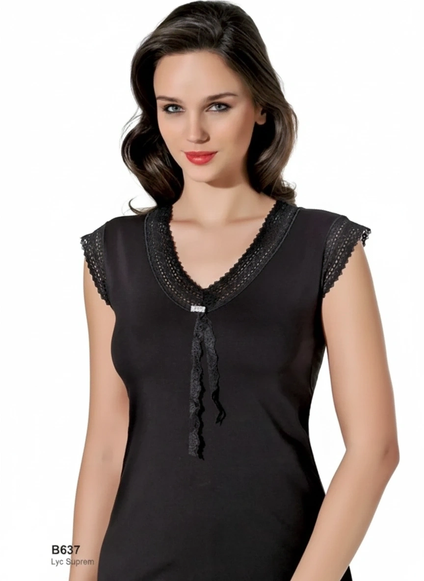 Şahinler Dantelli Taşlı Yarım Kol Atlet B637