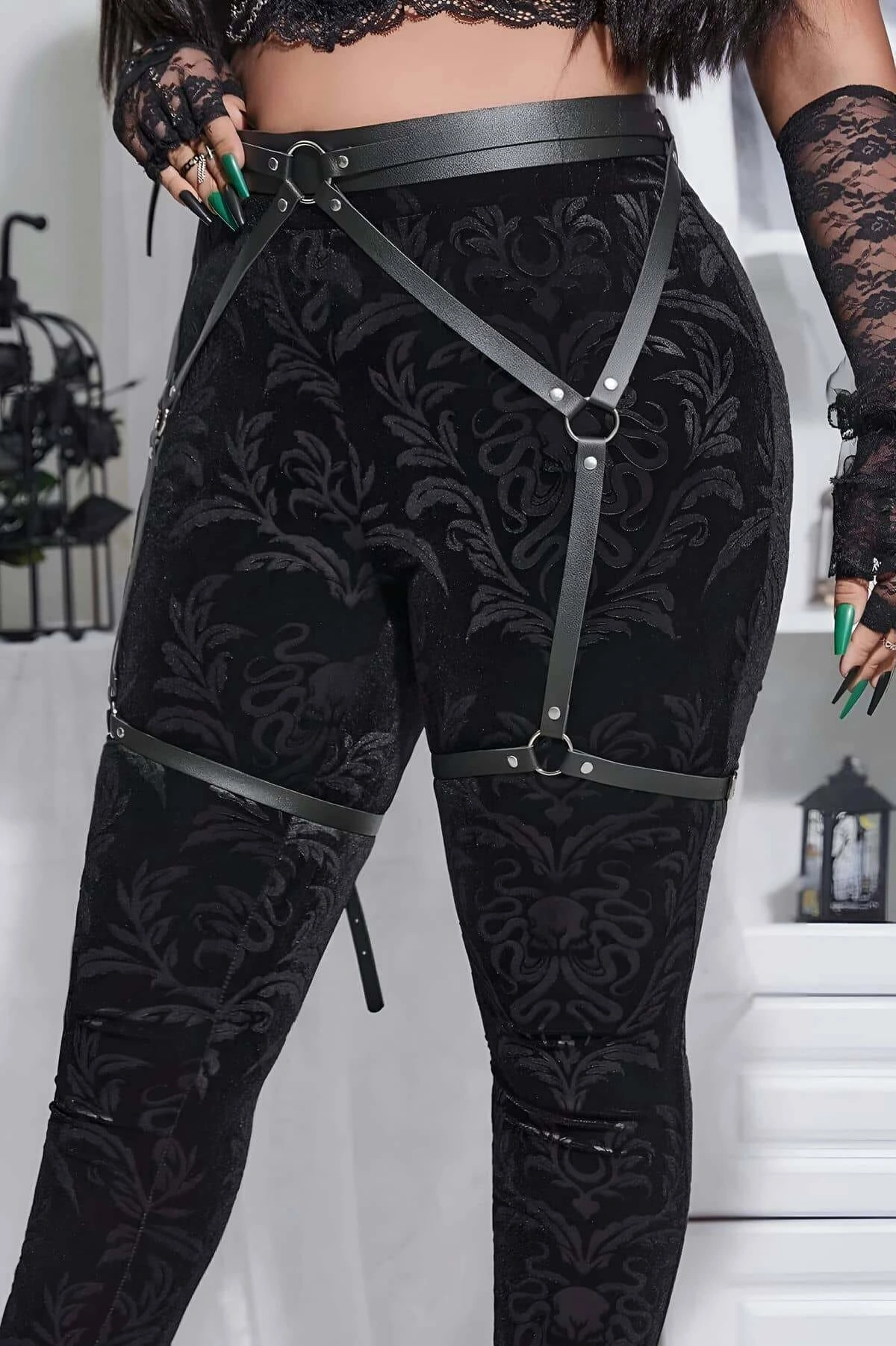 Seksi Deri Jartiyer Harness - Brf956