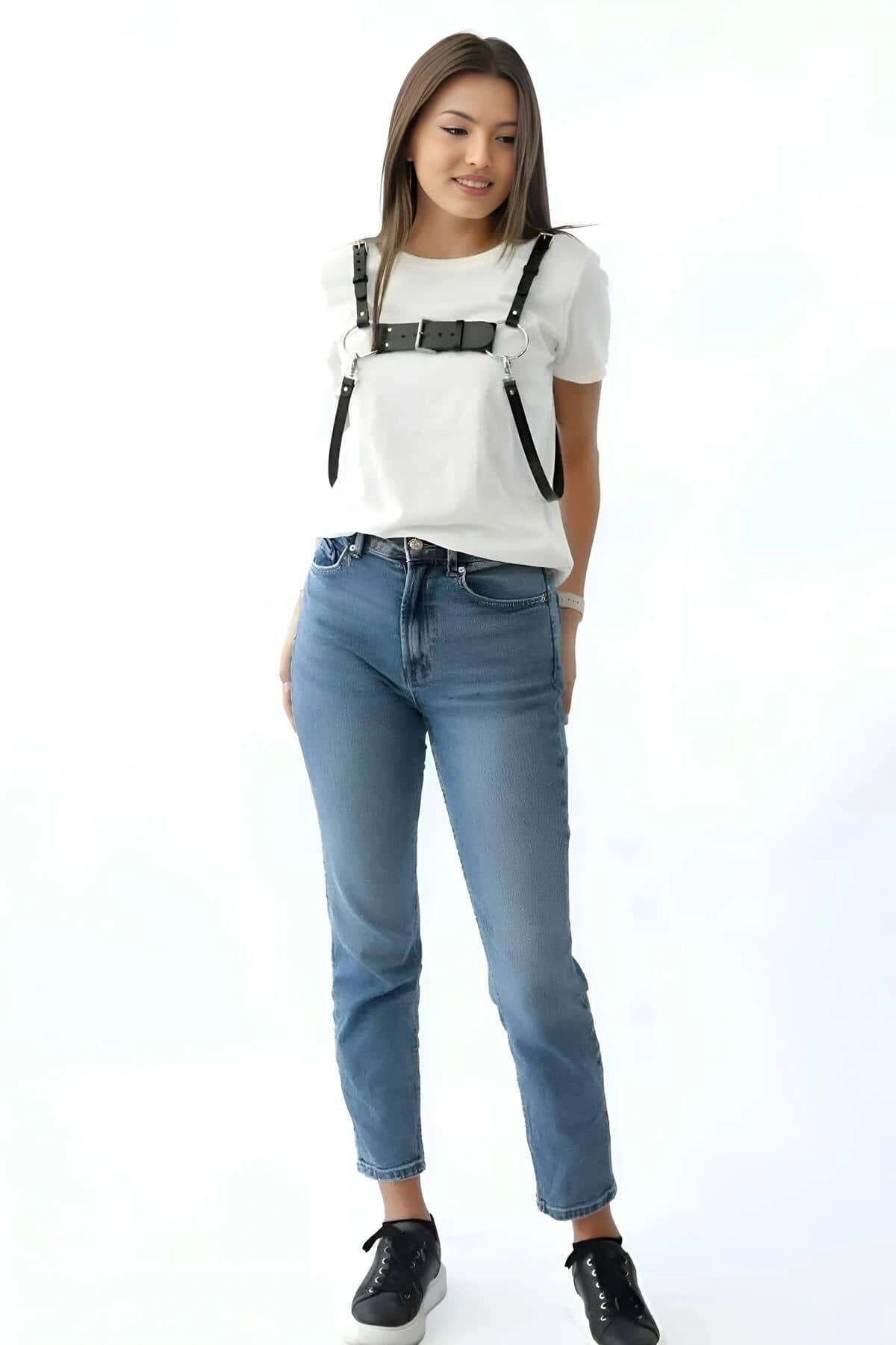 Şık Deri Kadın Kemer, Elbise Üzeri Deri Kemer - Brf1094