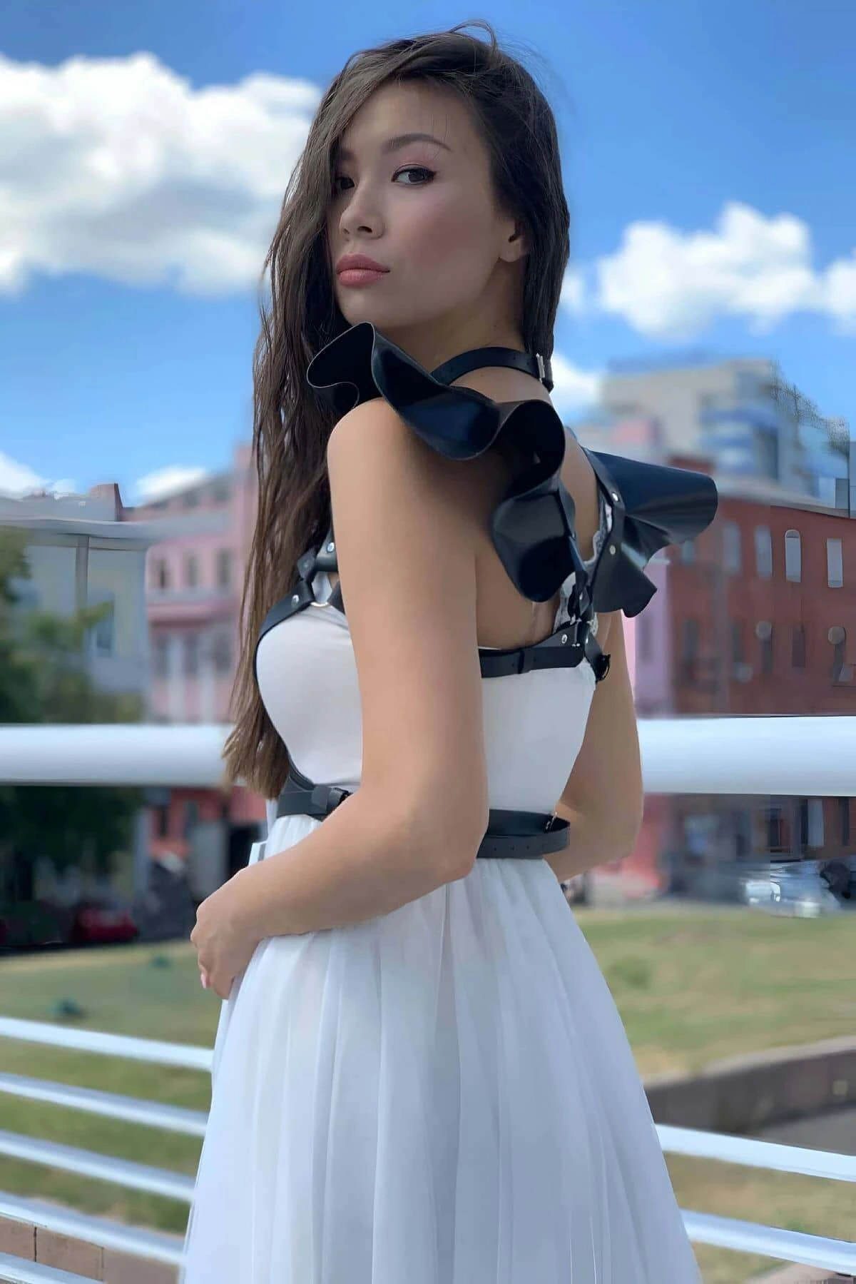 Şık Deri Seksi Göğüs Deri Harness - Brf996