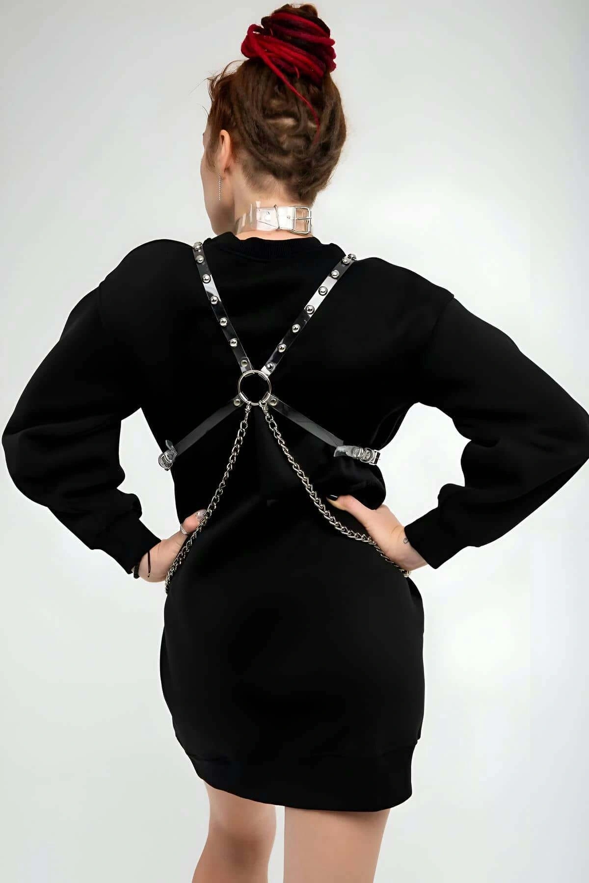 Şık - Şeffaf Kemer Ve Choker Takım - Brf826