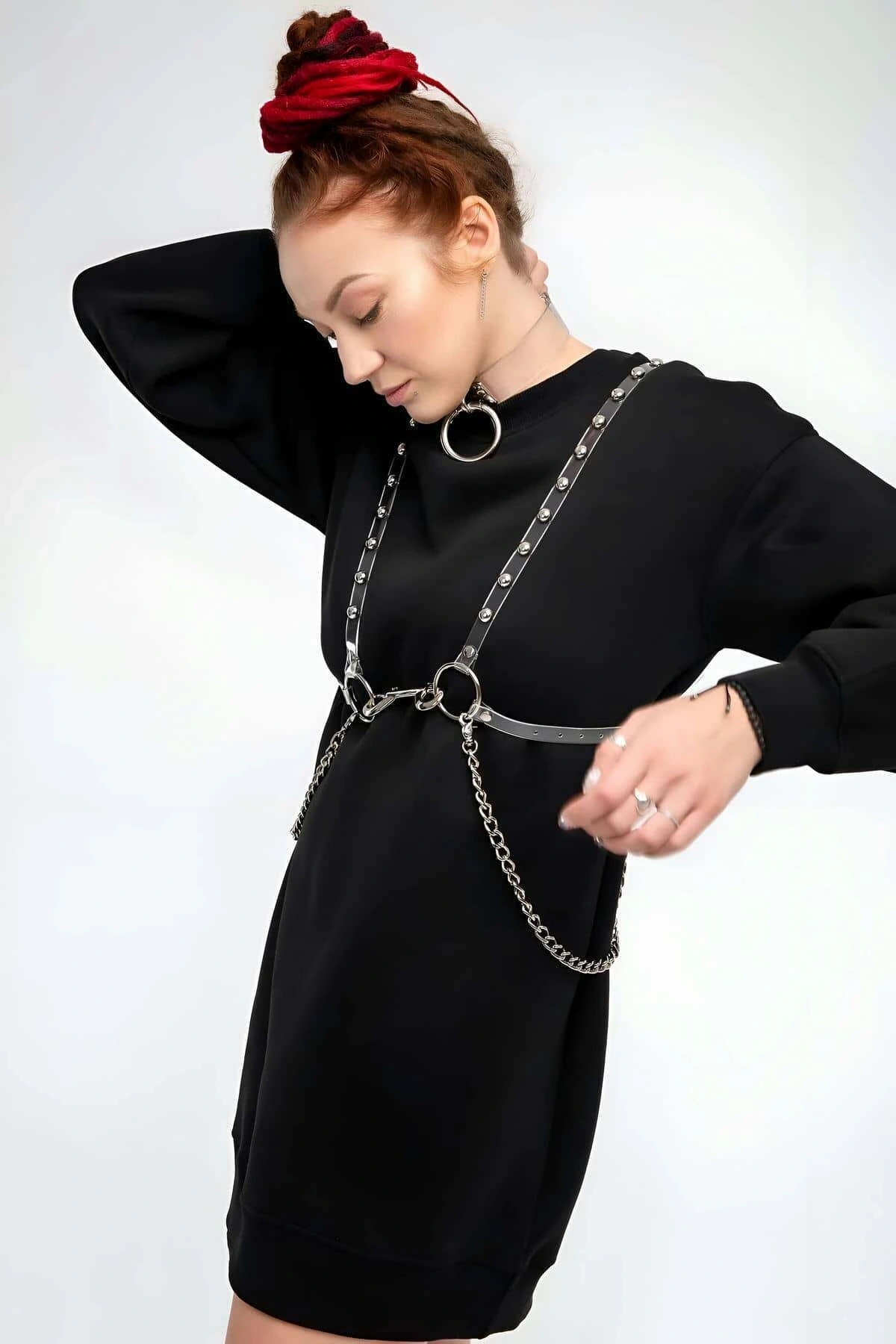 Şık - Şeffaf Kemer Ve Choker Takım - Brf826