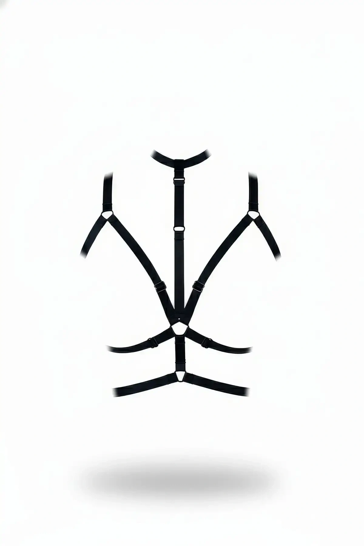 Siyah Göğüs Harness Ayarlanabilir Elastik Kafes Detaylı - Brf137