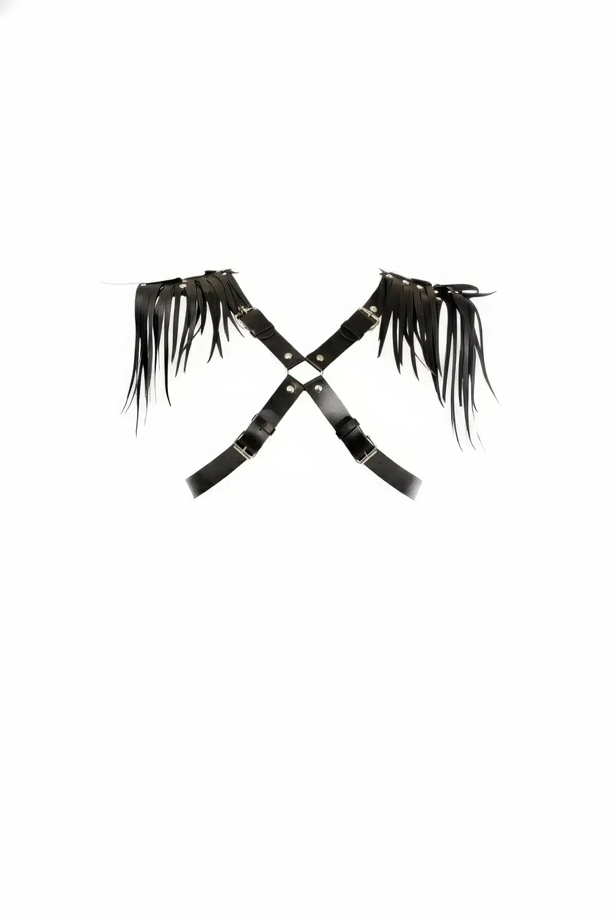 Siyah Kadın Kemer Deri Çapraz Vücut Aksesuarı - Brf1240