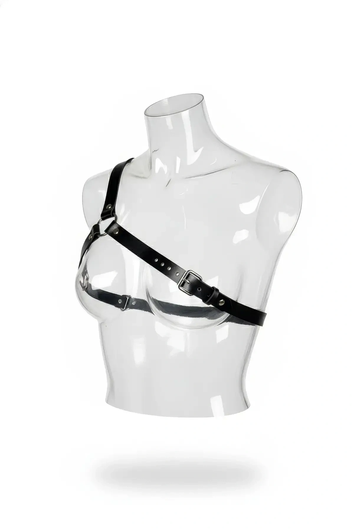 Siyah Kadın Kemer Deri Çoklu Tokalı Vücut Aksesuarı - Brf132