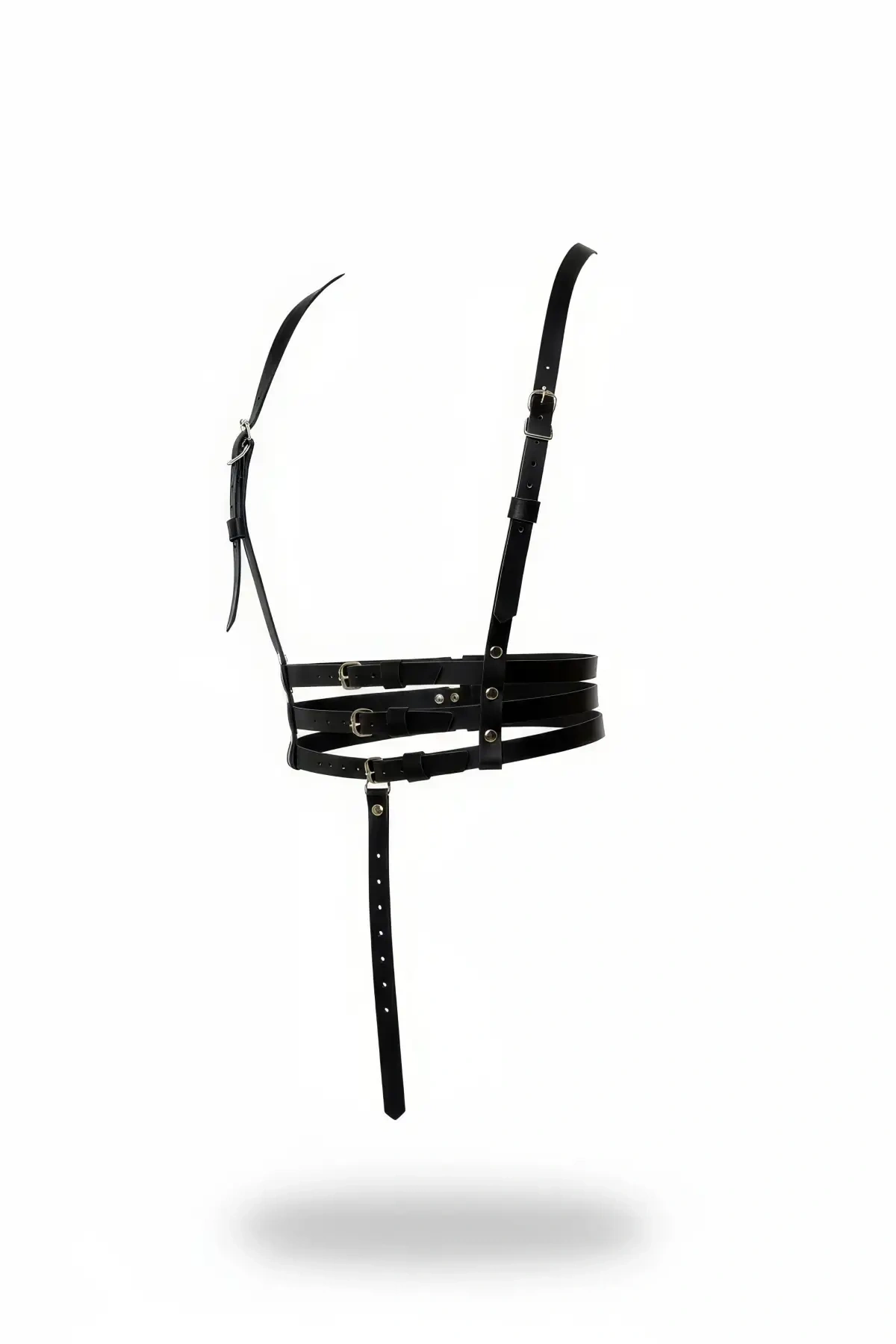 Siyah Kadın Kemer Deri Tokalı Vücut Aksesuarı - Brf178