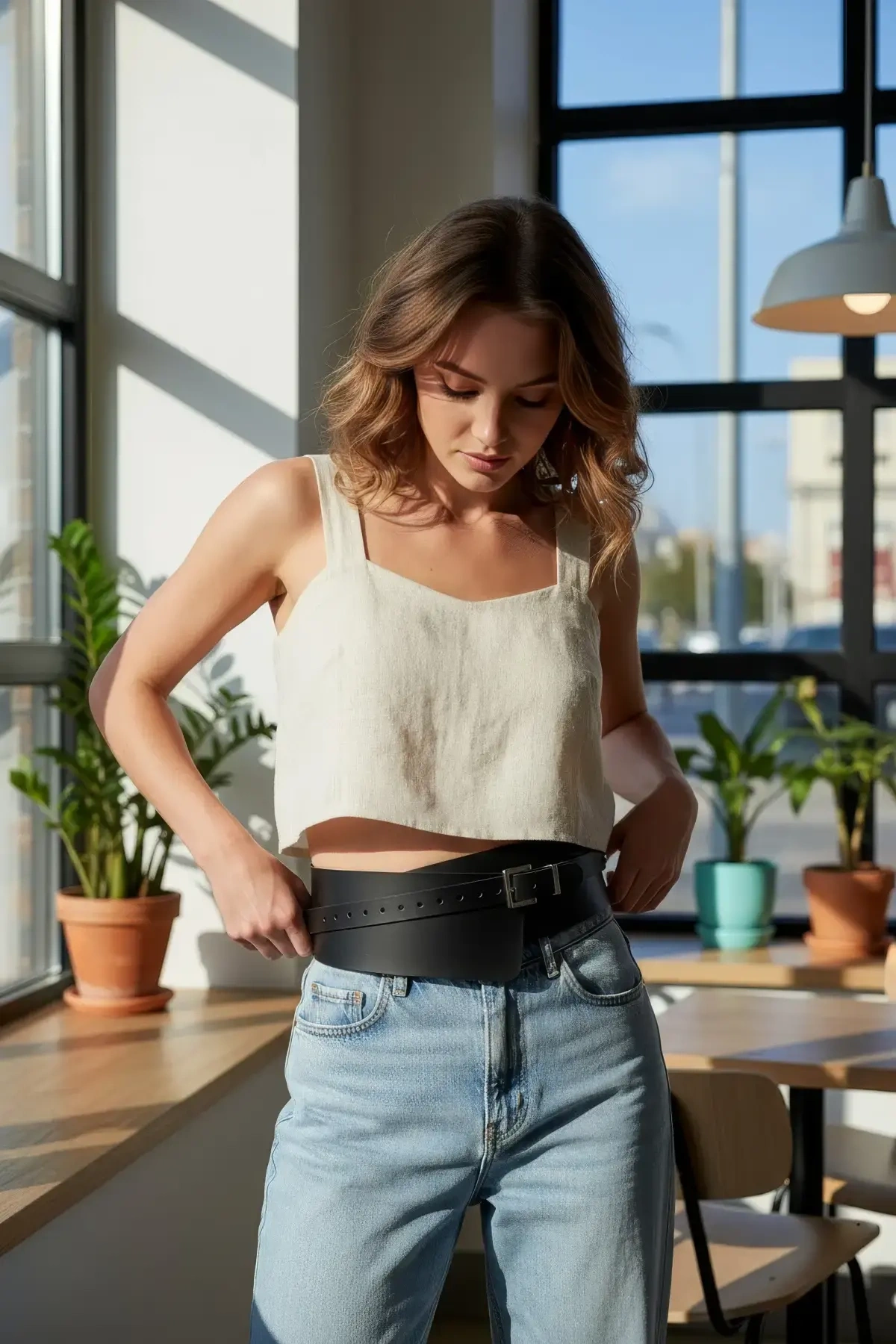 Siyah Kadın Kemer Kalın Korse Bel Aksesuarı - Brf1128