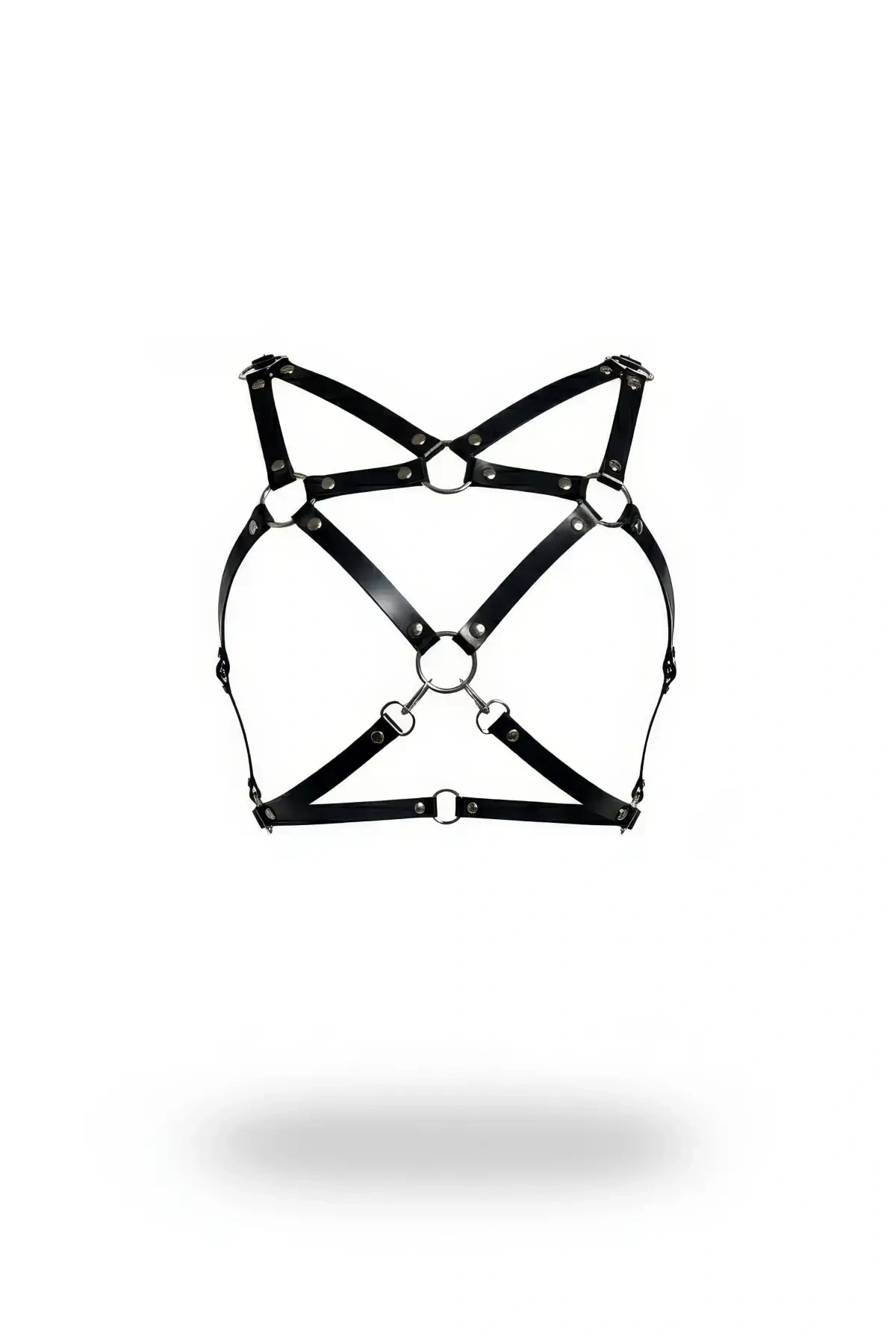 Siyah Kadın Kemer Metal Halka Detaylı Çapraz Vücut Aksesuarı - Brf109