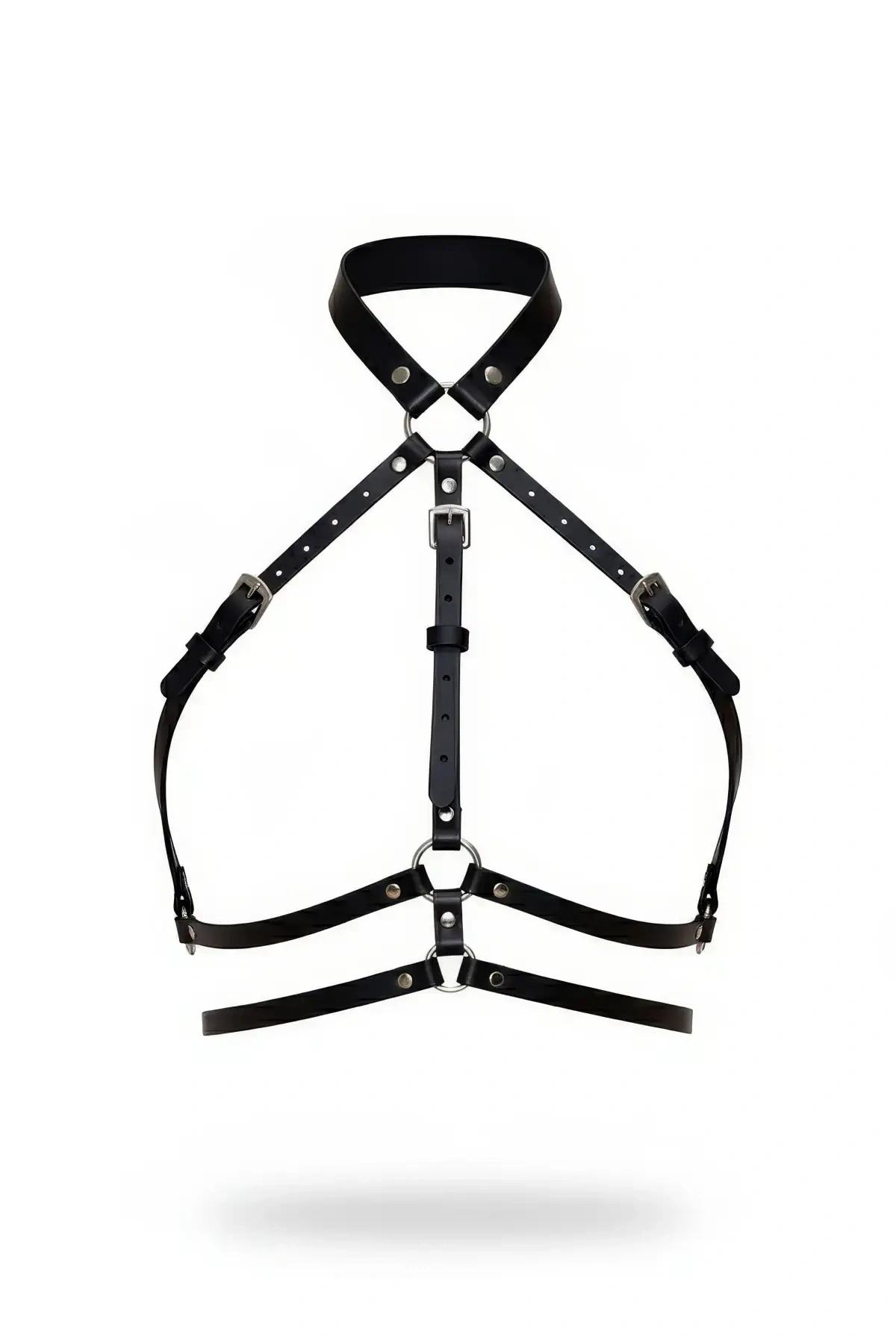 Siyah Kadın Kemer Suni Deri Yaka Detaylı Vücut Aksesuarı - Brf119