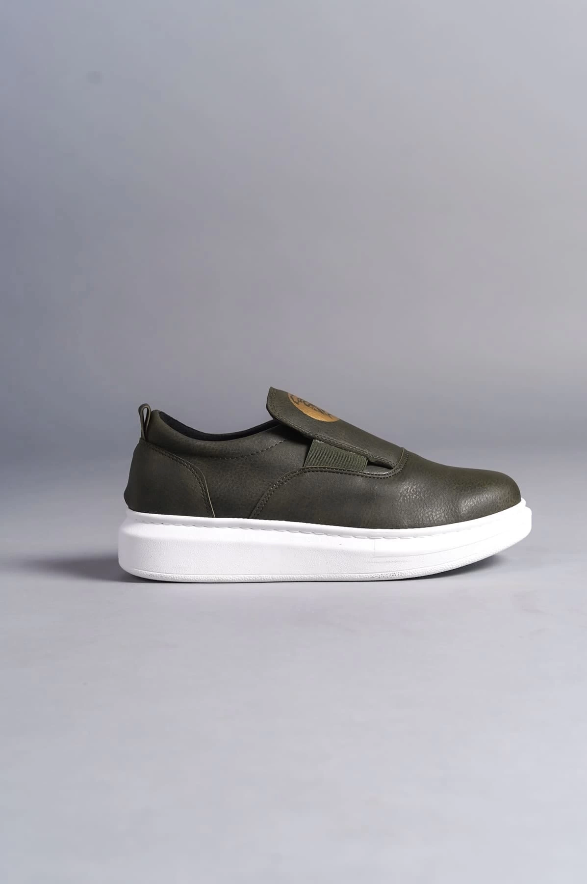 SLW161 Hippo Bağcıksız Cilt Erkek Günlük Sneaker Ayakkabı CBT - Haki