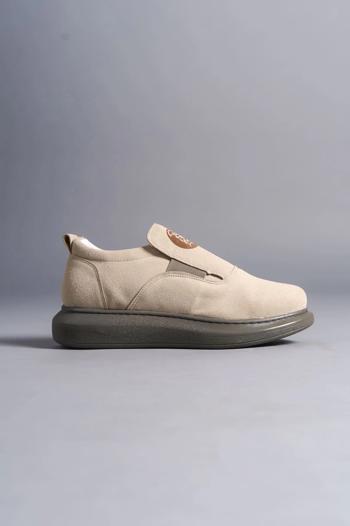 SLW161 Hippo Bağcıksız Süet Erkek Günlük Sneaker Ayakkabı SGT - Bej