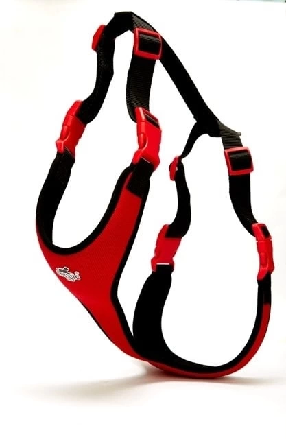 Softlu Siyah Köpek Bel Tasması 70/95 cm Kırmızı