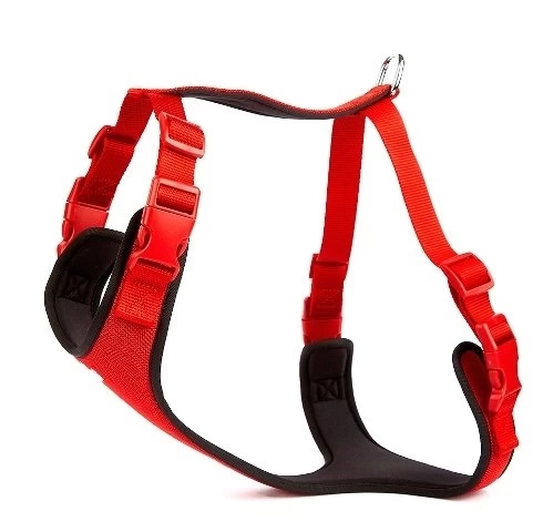 Softlu Siyah Köpek Bel Tasması 70/95 cm Kırmızı