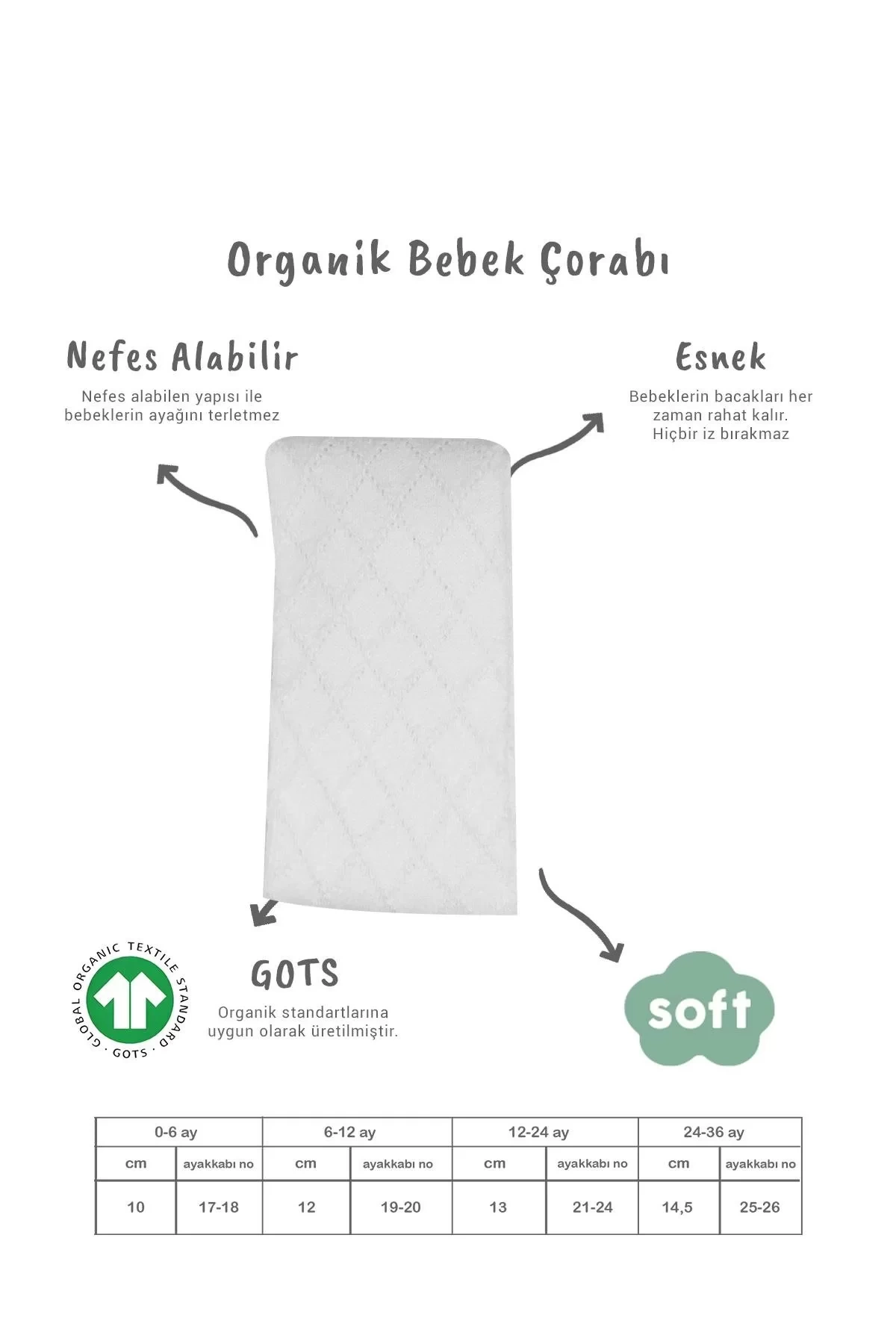 Tekli Ekose Kabartma Penye Külotlu Çorap Bs50105 Beyaz
