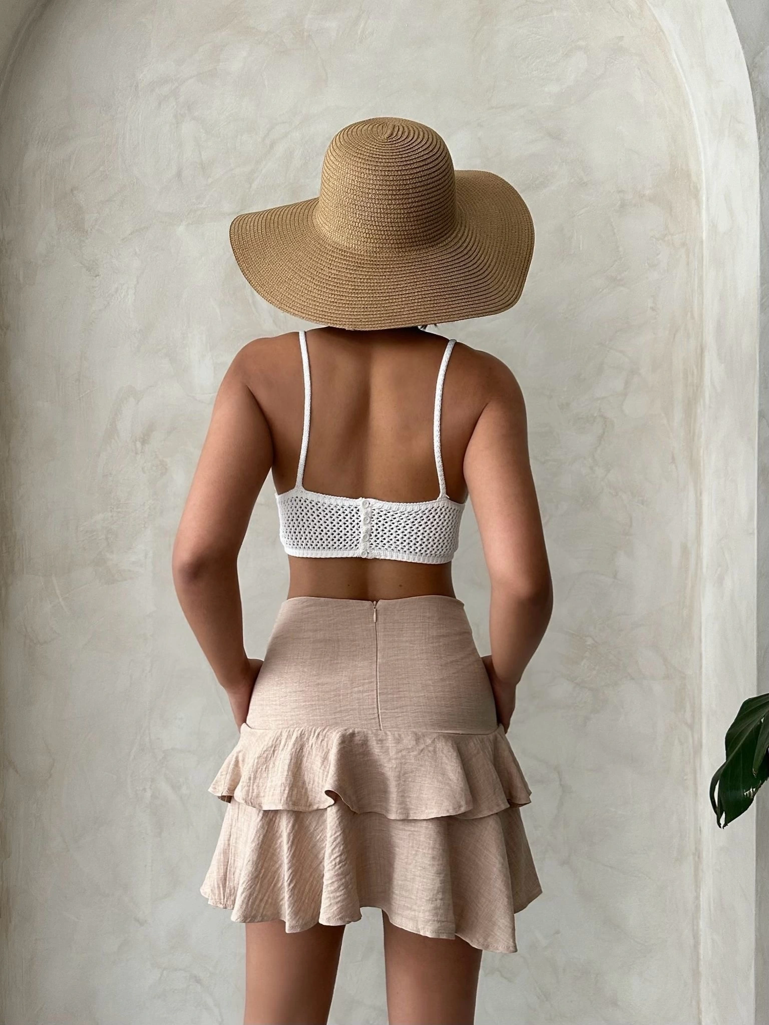 Valonlu fırfırlı etek s24681