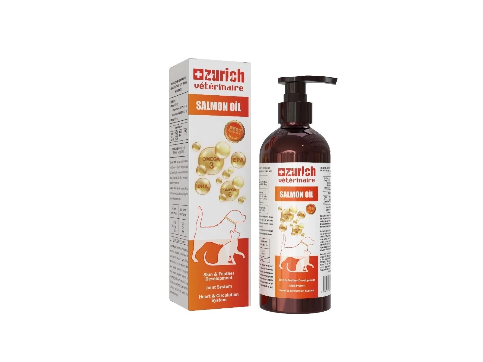 Veterinaire Salmon Oil / Omega 3 ve Omega 6 Sıvı Desteği 200 ml