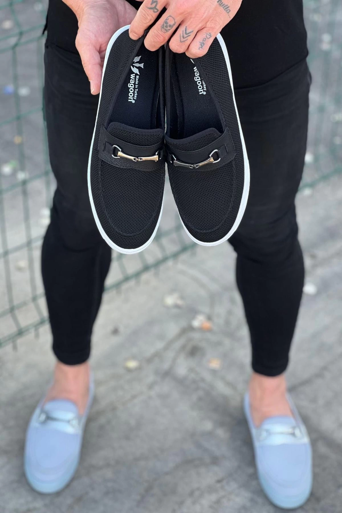 WG060 Siyah Triko Babet Erkek Casual Ayakkabı