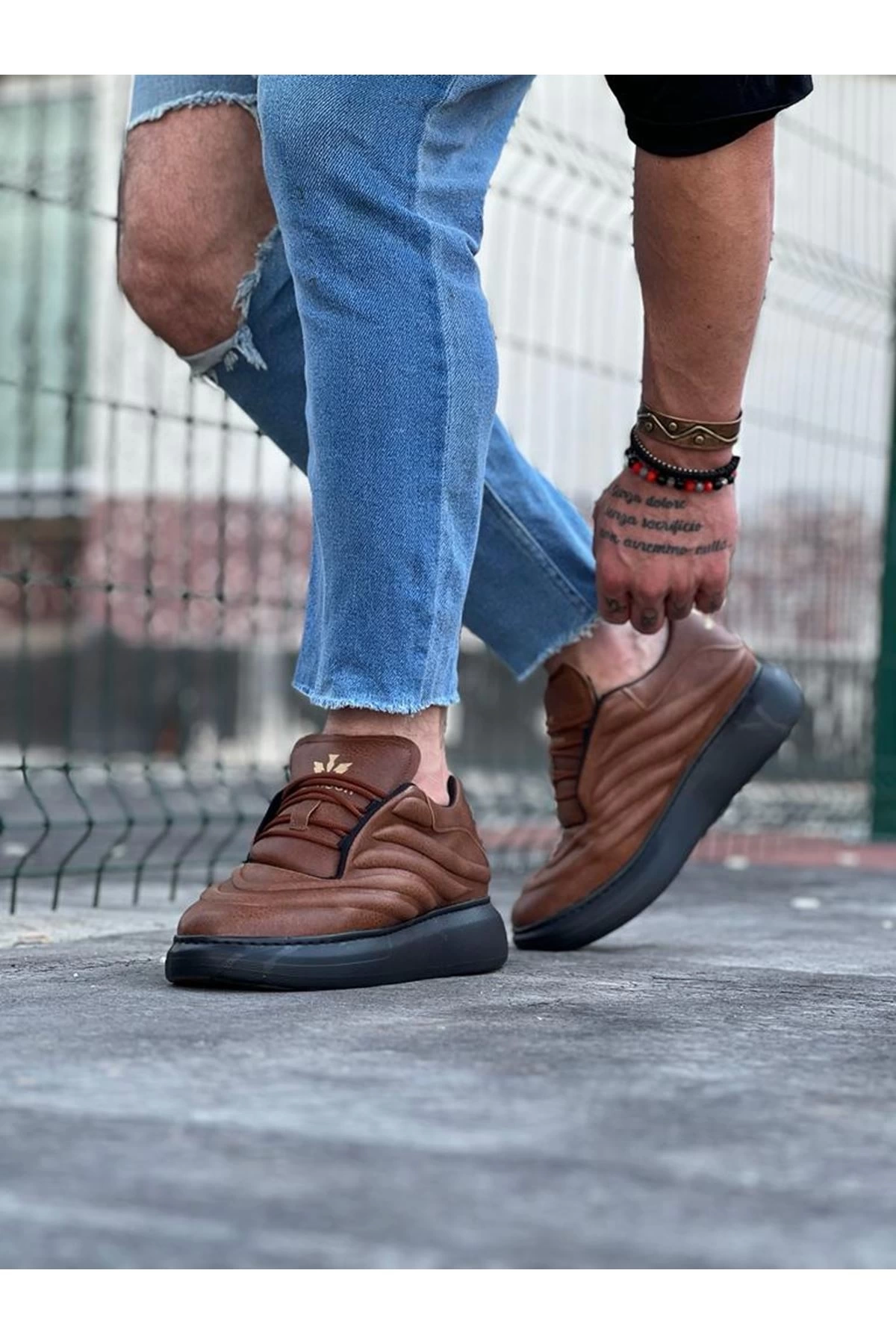 WG094 Taba Siyah Erkek Casual Ayakkabı