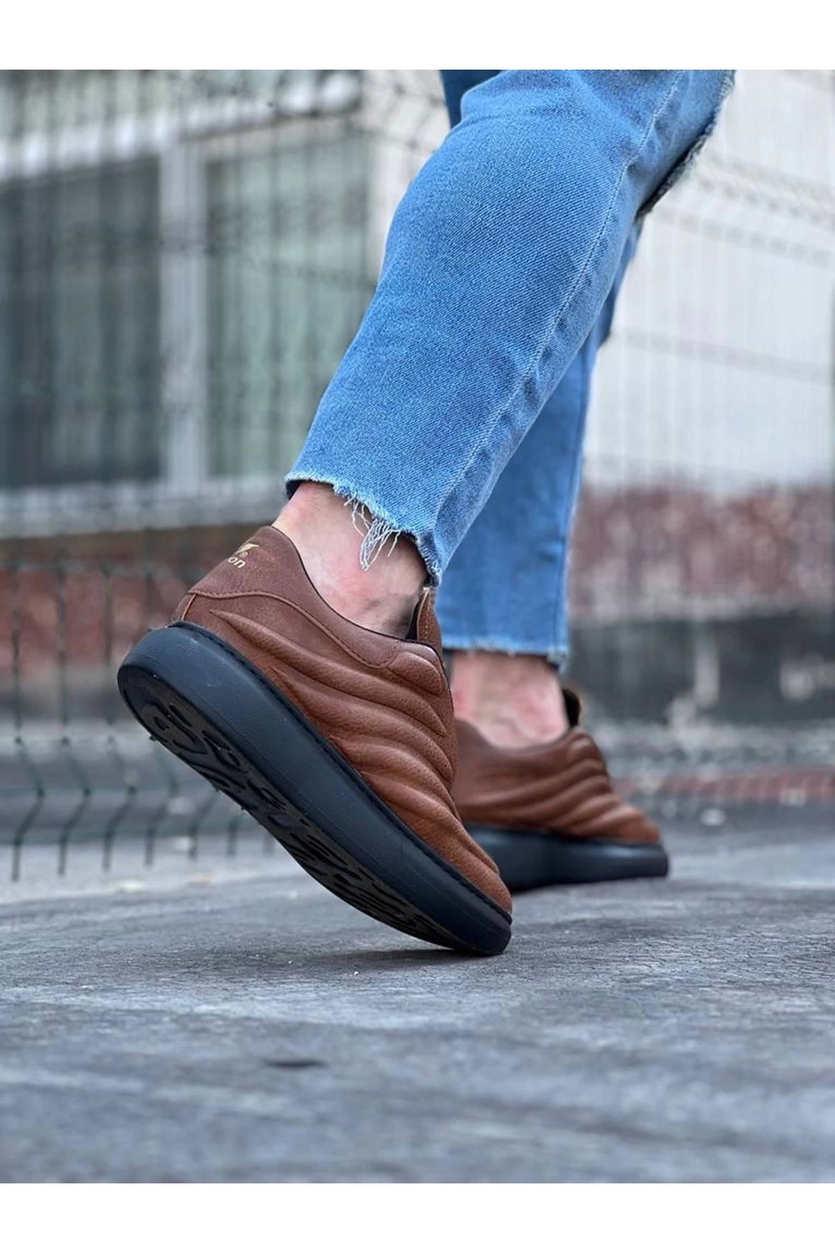WG094 Taba Siyah Erkek Casual Ayakkabı